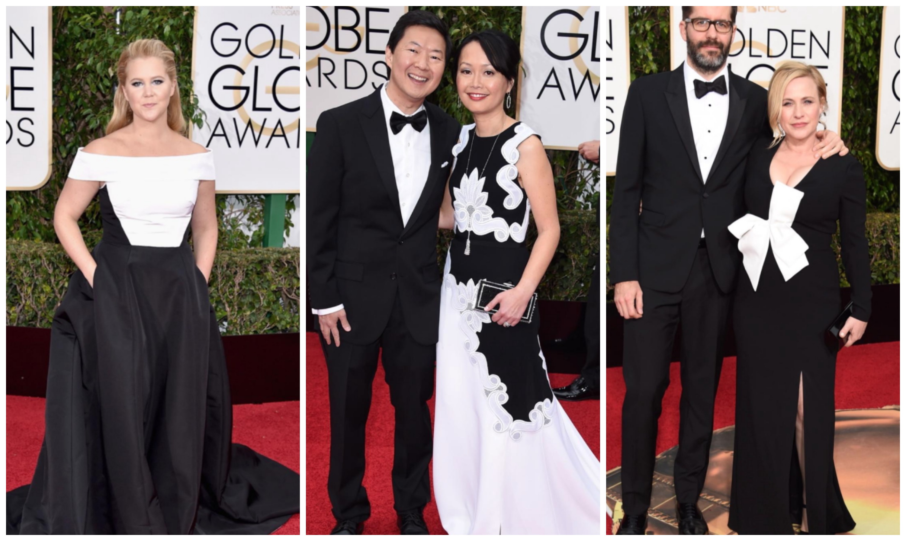 Golden Globes red carpet Amy Schumer, Tran Jeong, Patricia Arquette and