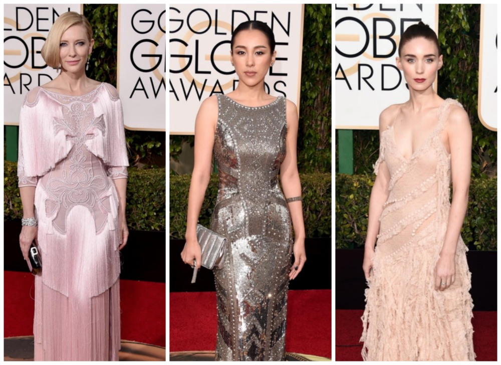 Cate Blanchett, Jane Wu and Rooney Mara at 2016 Golden Globes red carpet.ColorStylePDX.com, Joy Overstreet, Portland color consultant